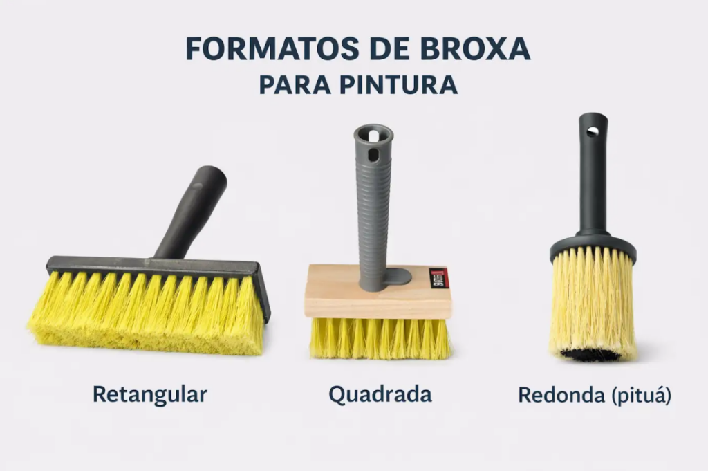 Formato, cerda e tamanho definem qual broxa entrega o resultado esperado para cada tipo de projeto – Foto: AI generativa