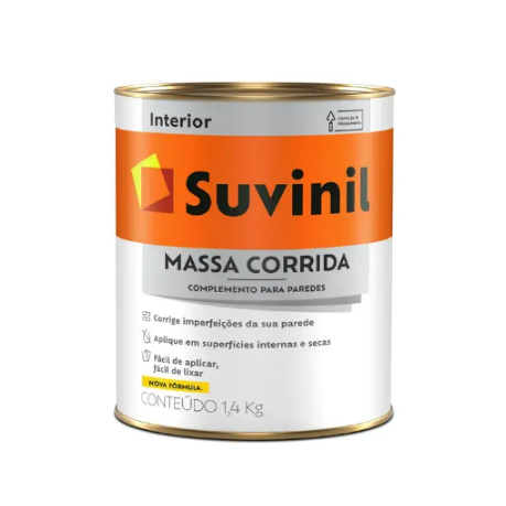 Massa corrida nivela paredes secas e internas – Foto: Suvinil