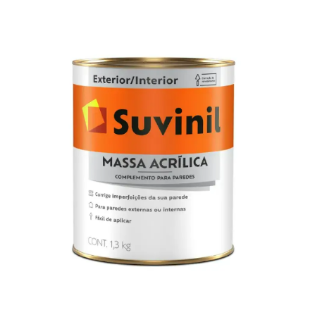 Massa acrílica prepara superfícies internas e externas expostas às condições climáticas variadas – Foto: Suvinil